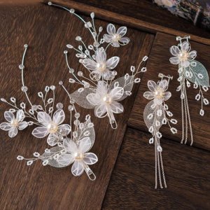 The Flower Pearl Design Wedding Bridal Hair Clips
